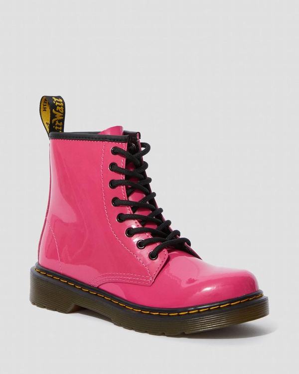 Dr Martens Dětské Kotníkové Boty Junior 1460 Patent Růžové, CZ-403781